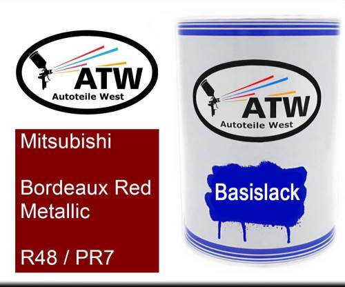 Mitsubishi, Bordeaux Red Metallic, R48 / PR7: 500ml Lackdose, von ATW Autoteile West.